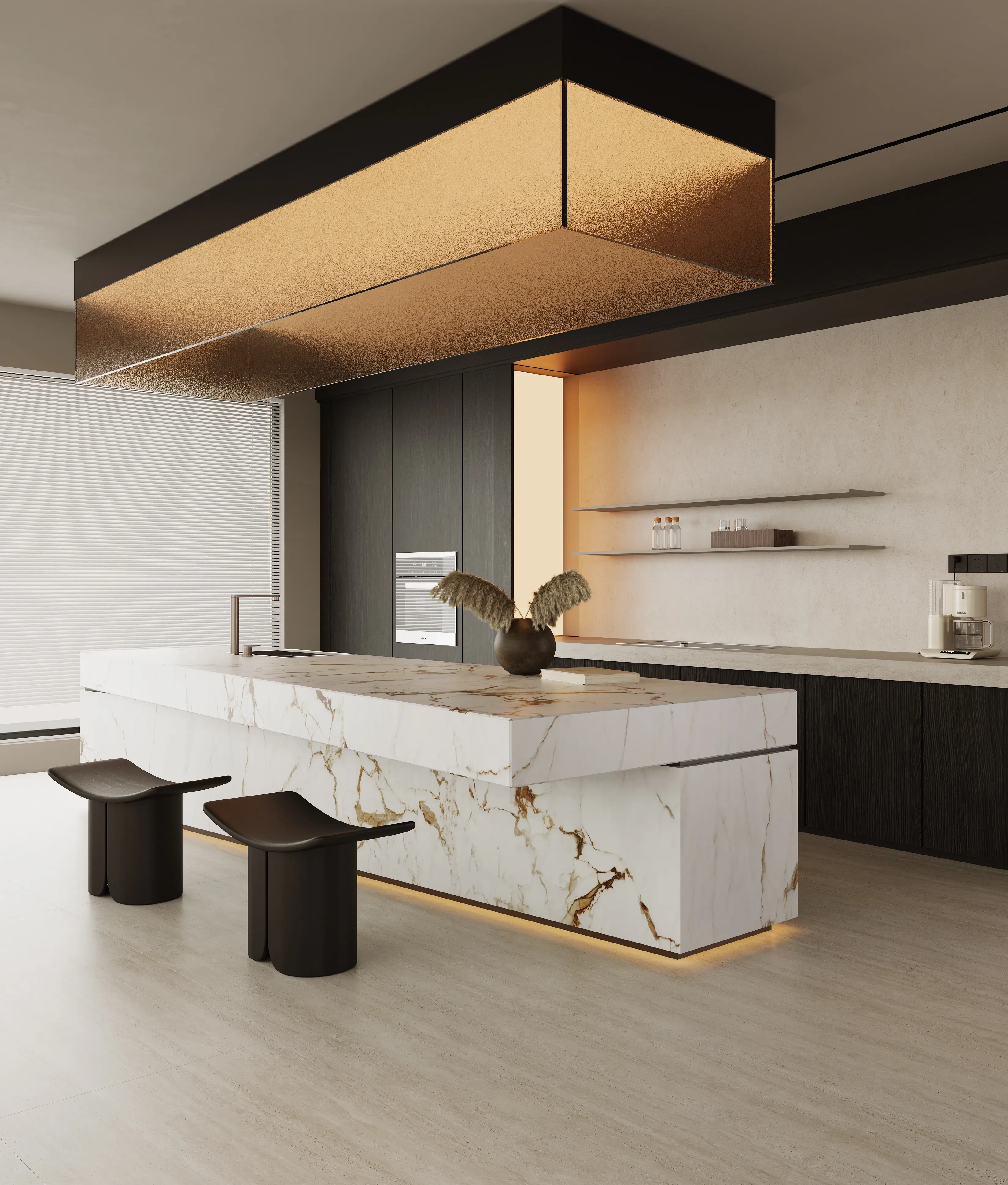 Macchia Fine porcelain countertop in a modern kitchen
