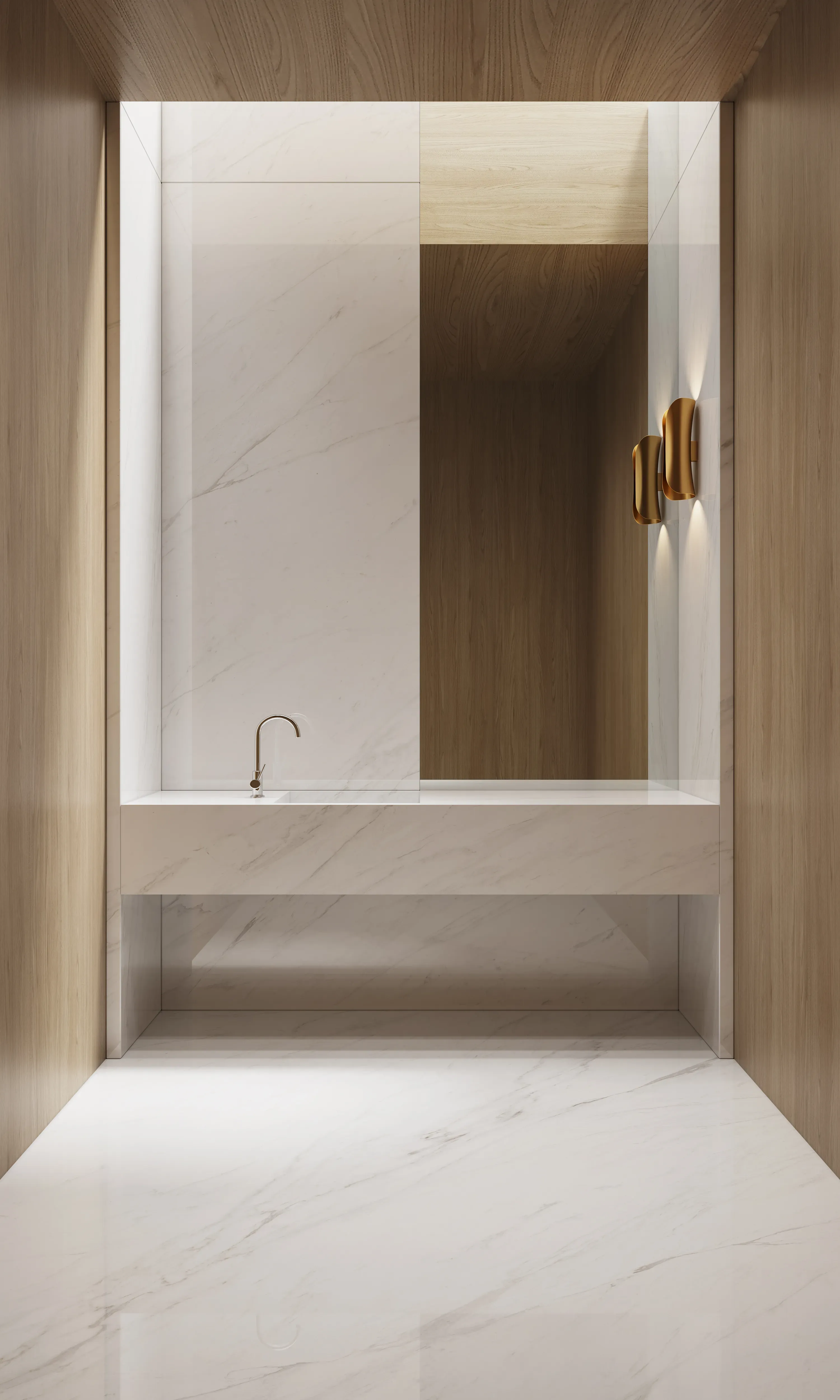 Raffaello porcelain bathroom walls, floor and vanity