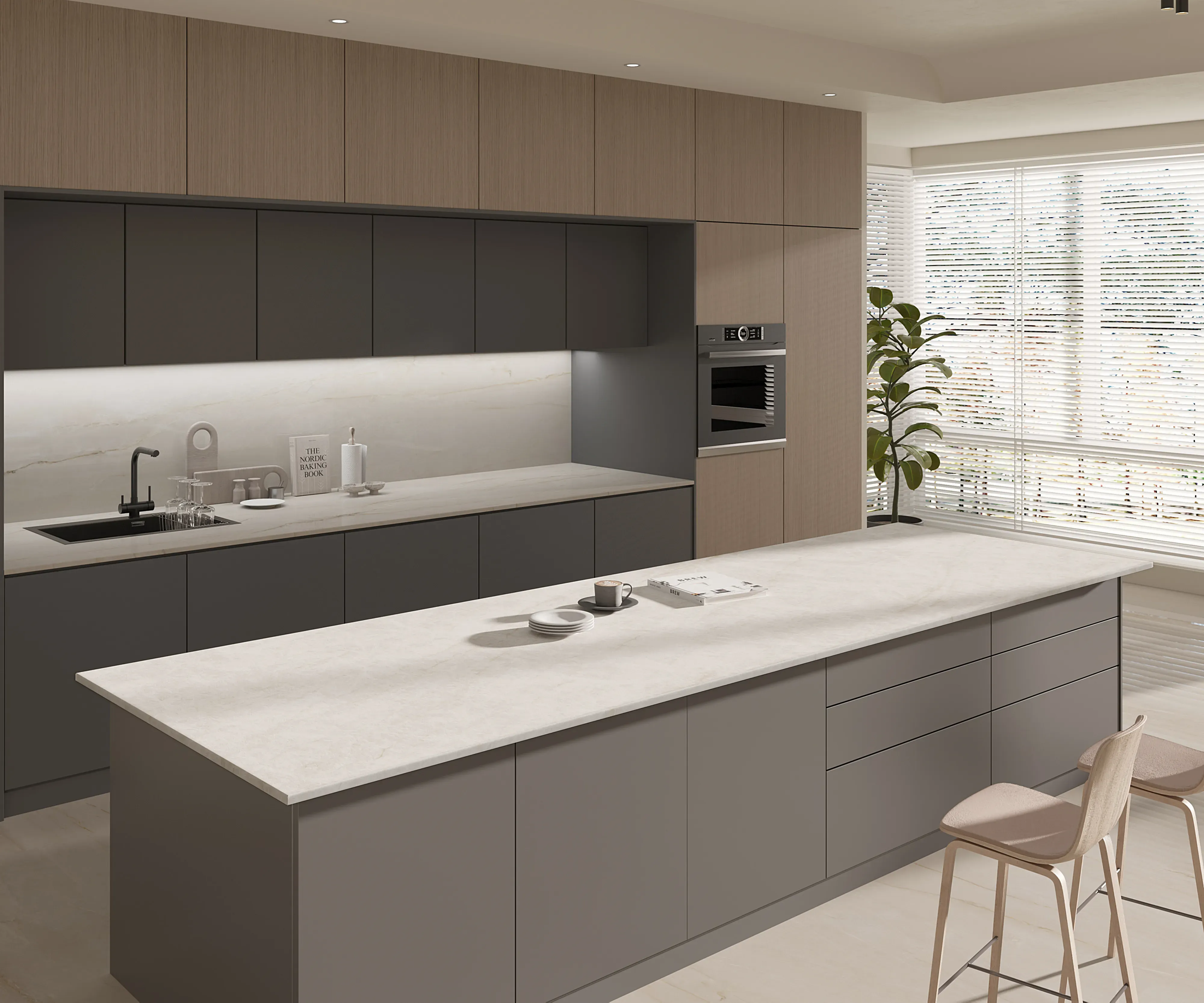 Taj Mahal Pearl porcelain kitchen worktop
