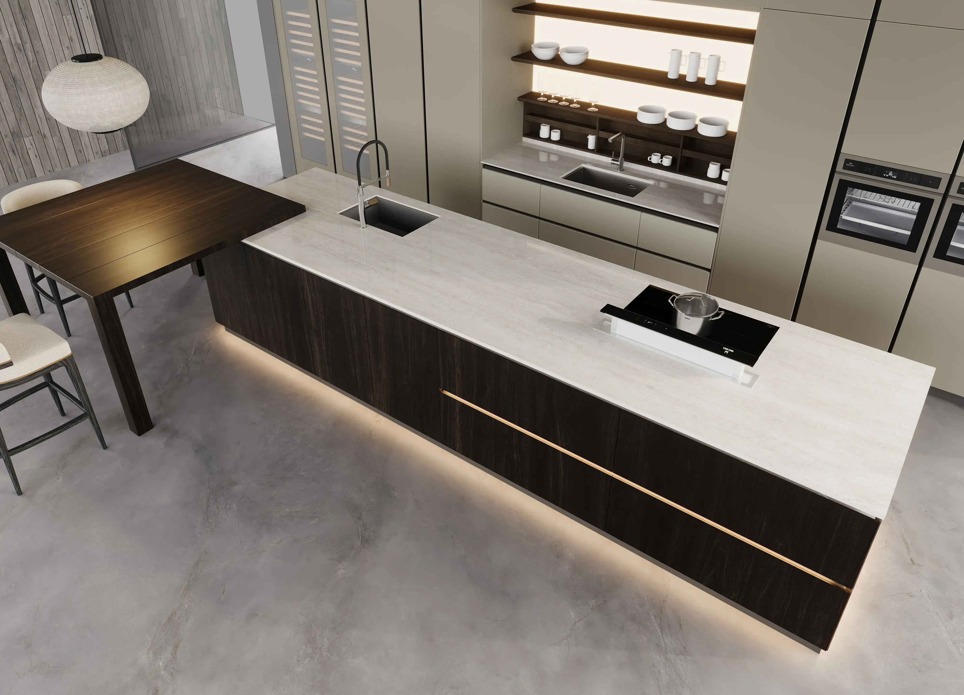 Travertine Chiaro shown in situ