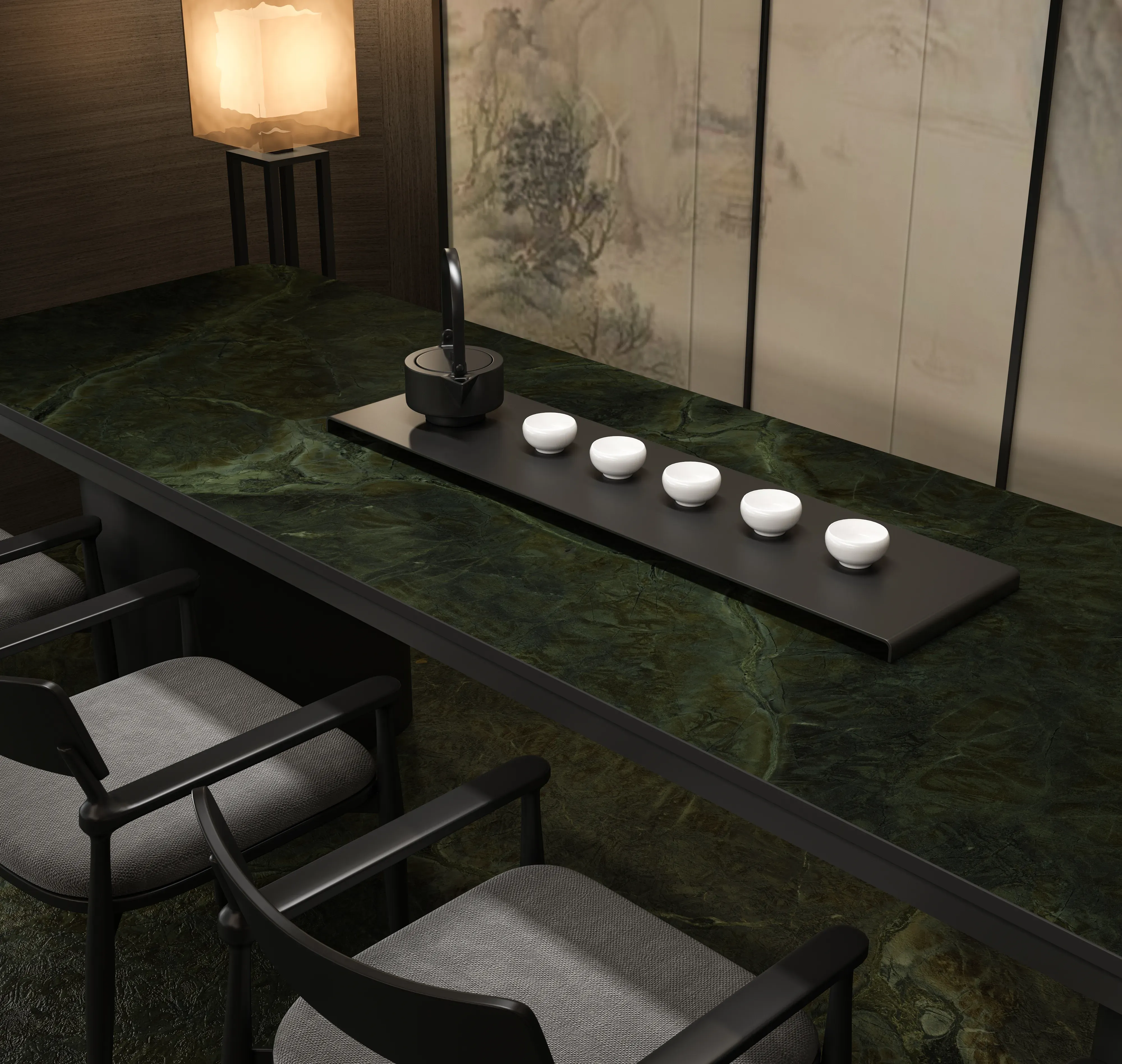 Verde Vittoria porcelain tea table